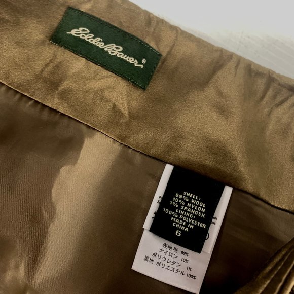 Eddie Bauer Womens Skirt Size 6 Wool Blend Brown Houndstooth Paneled - Picture 3 of 8